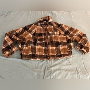 Full-Zip Cropped Lined Jacket